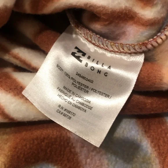 Billabong Casual Fling Half Zip Polar Fleece Sweater Brown women’s L - Picture 11 of 11